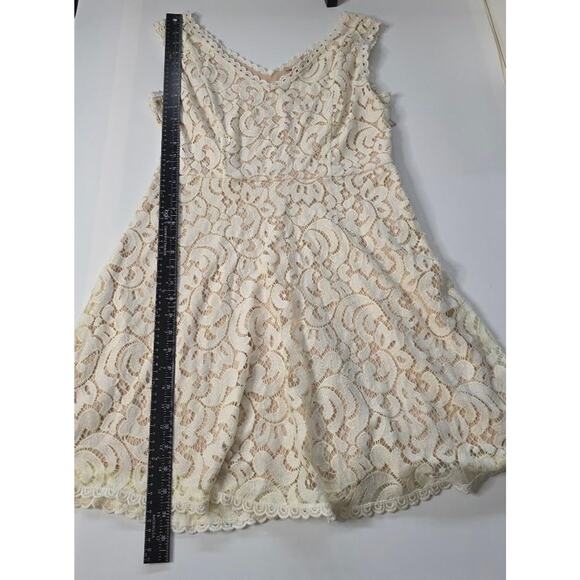 Altar'd State Dress Womens Medium Ivory Lace Fit & Flare Sleeveless V Neck Boho - Picture 12 of 12
